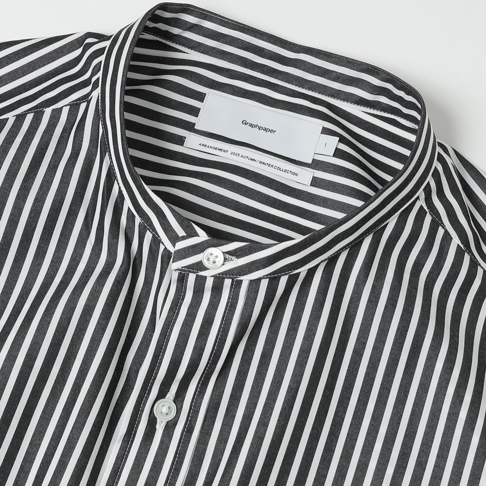 High Count Band Collar Round Cut Oversized Shirt
