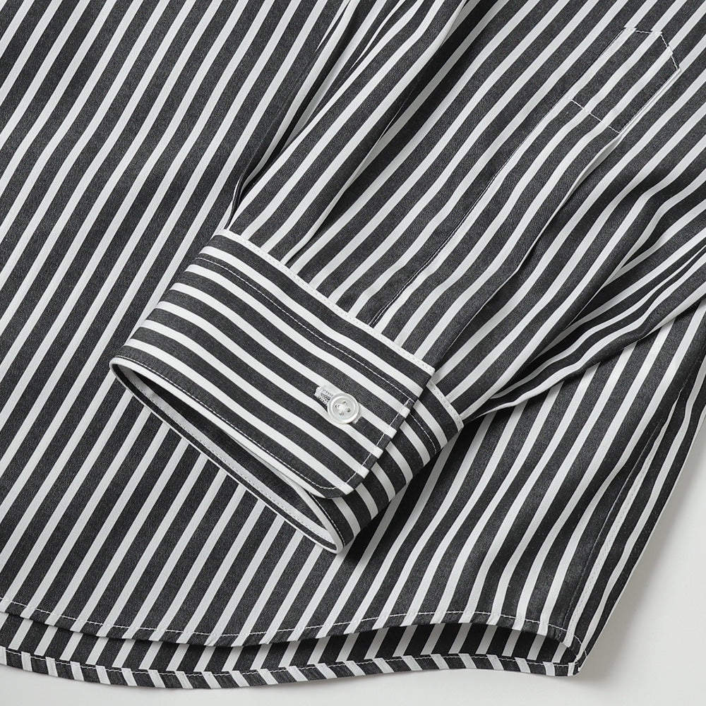 High Count Band Collar Round Cut Oversized Shirt
