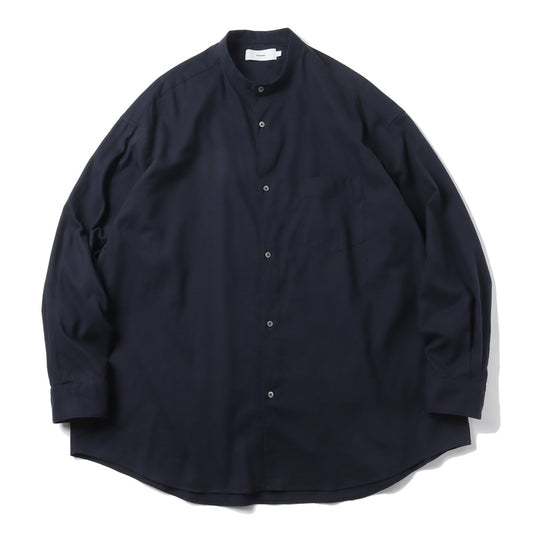 Cotton Cashmere L/S Oversized Band Collar Shirt