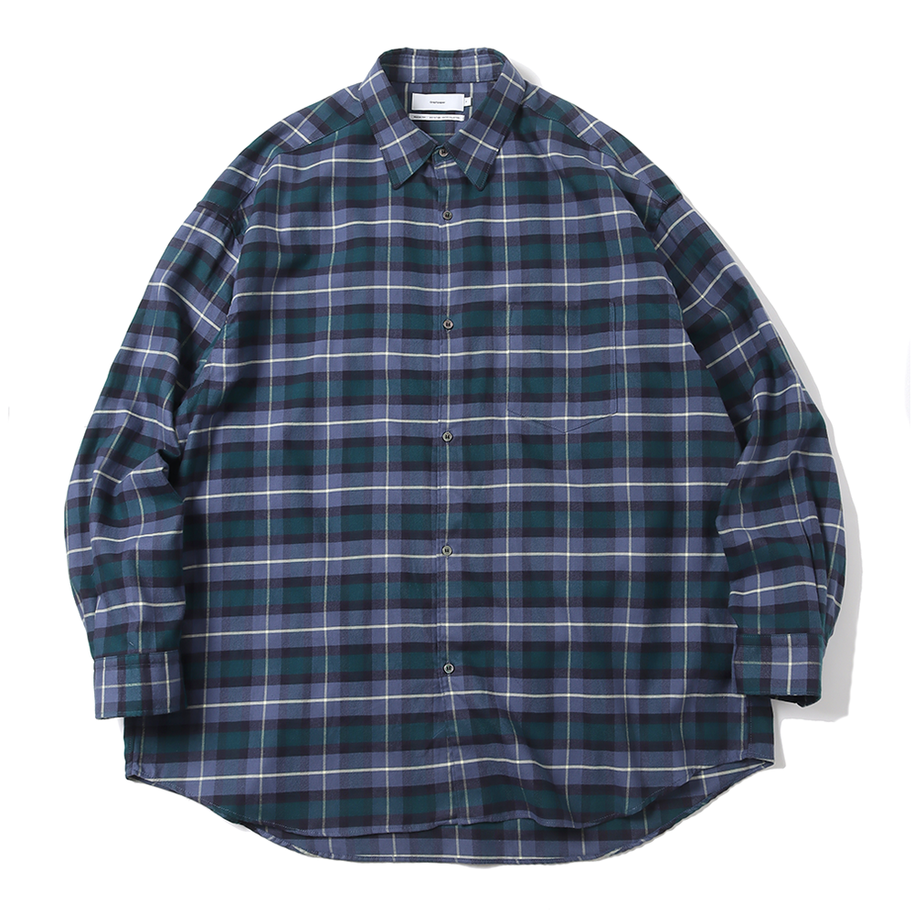 Graphpaper) Check Flannel Oversized Regular Collar Shirt (GM233 Graphpaper) Check Flannel Oversized Regular Collar Shirt (GM233