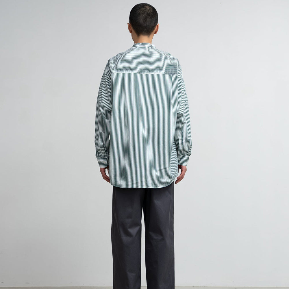 Broad L/S Oversized Band Collar Shirt