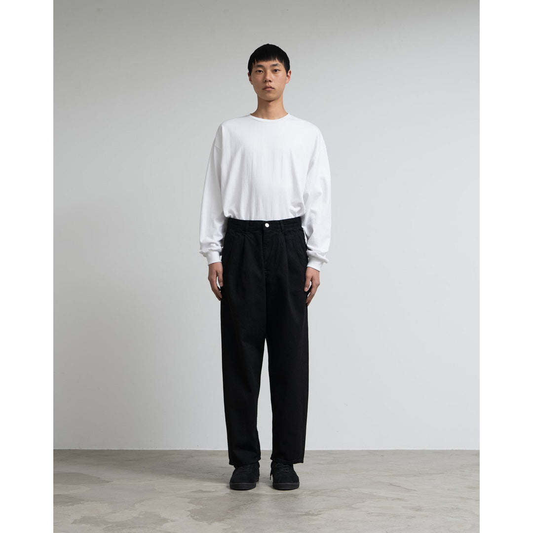 Selvage Denim Two Tuck Tapered Pants(WASHED)