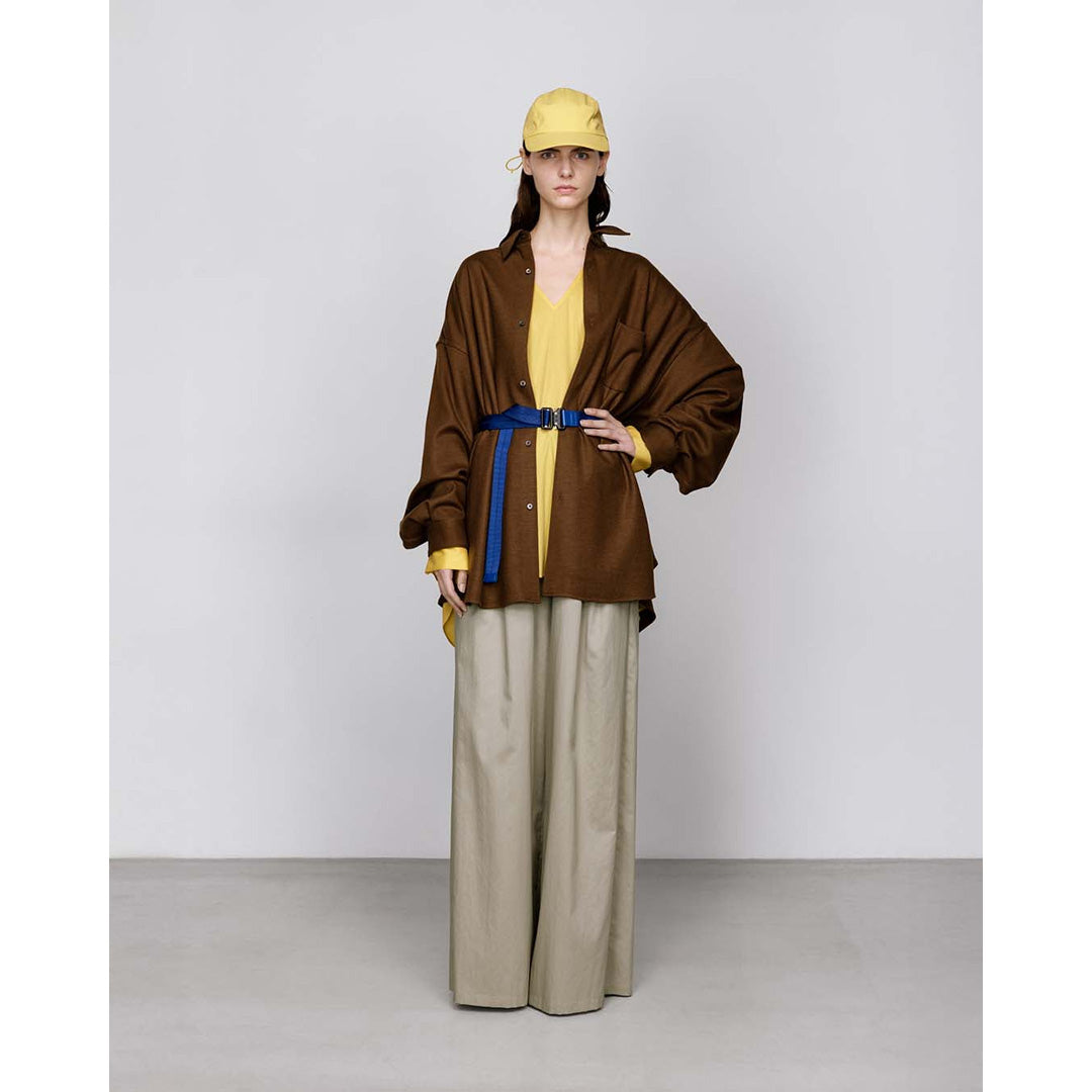 Wool Smooth Flannel Oversized Regular Collar Shirt