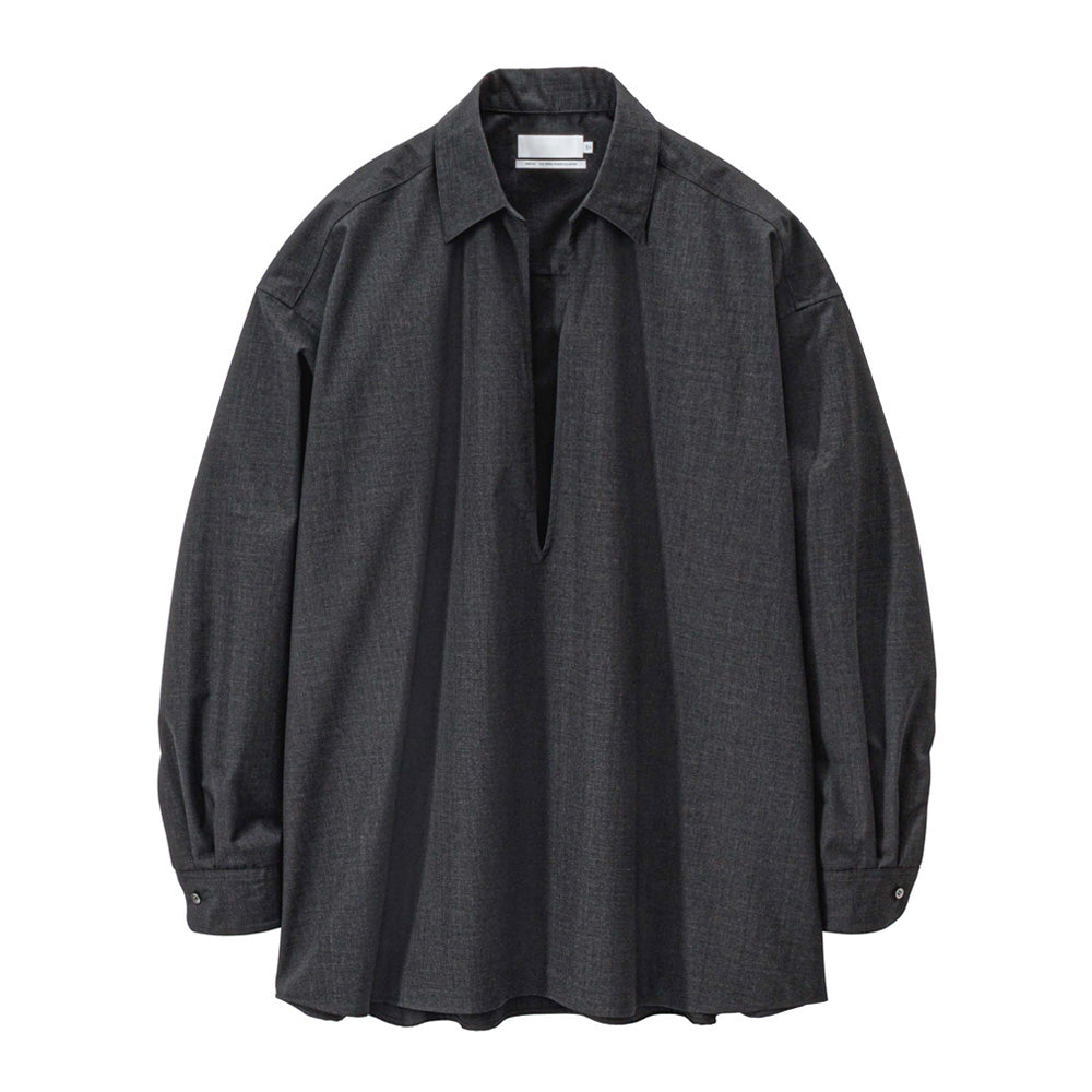 Graphpaper) Fine Wool Heather L/S Skipper Shirt (GU261-50320