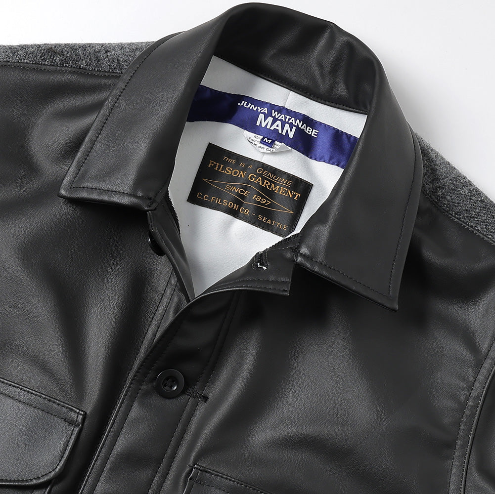 Synthetic leather (polyurethane resin) x wool mosser check FILSON W name J020