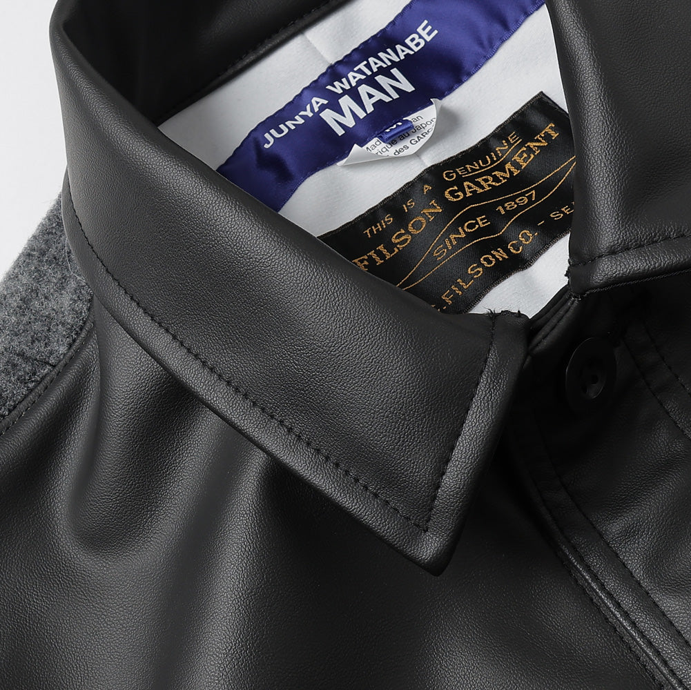 Synthetic leather (polyurethane resin) x wool mosser check FILSON W name J020