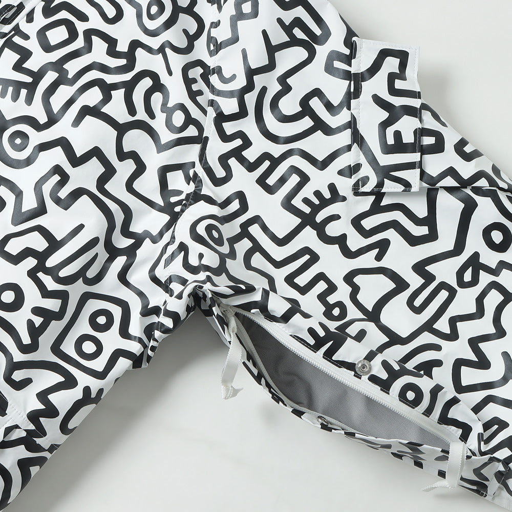 ナイロンタフタラミネートプリント Keith Haring J016