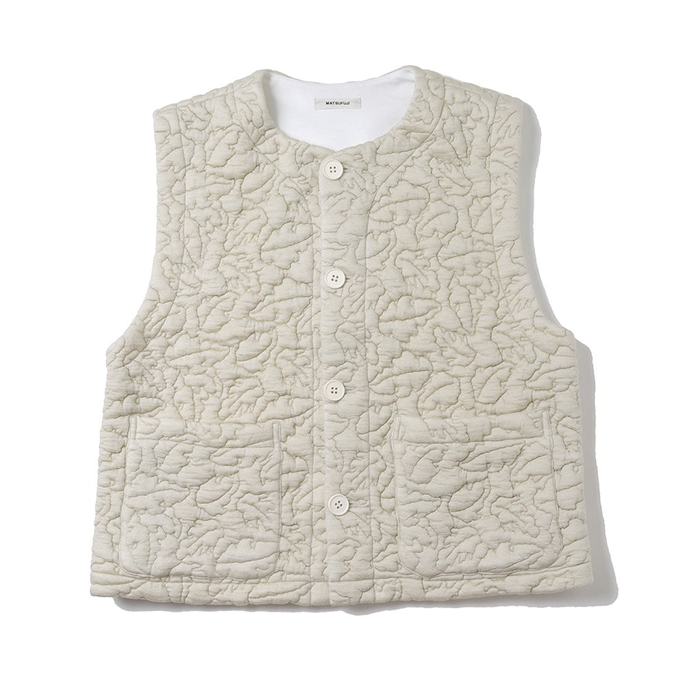 Leaves Quilted Jacquard Vest