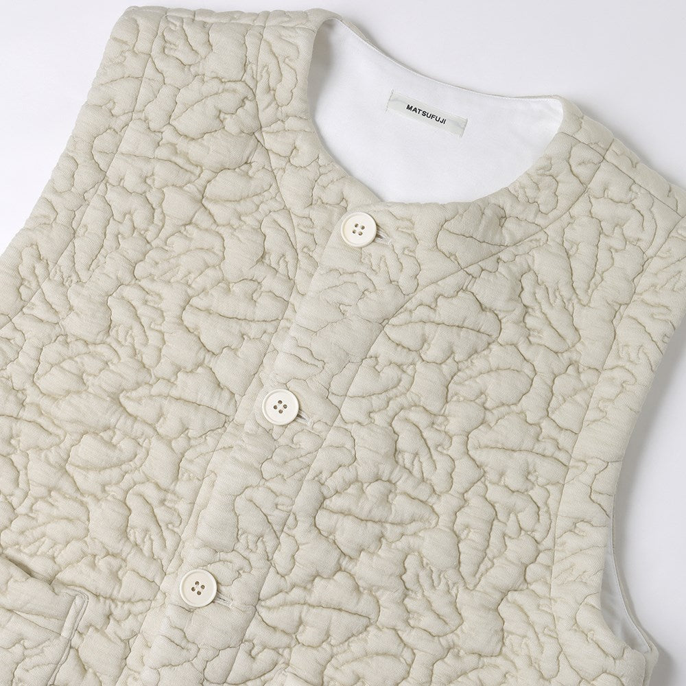 Leaves Quilted Jacquard Vest