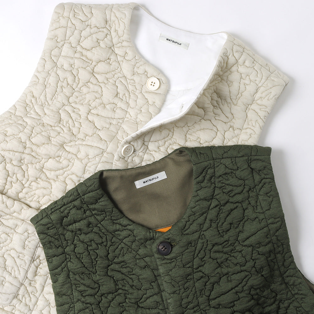 Leaves Quilted Jacquard Vest