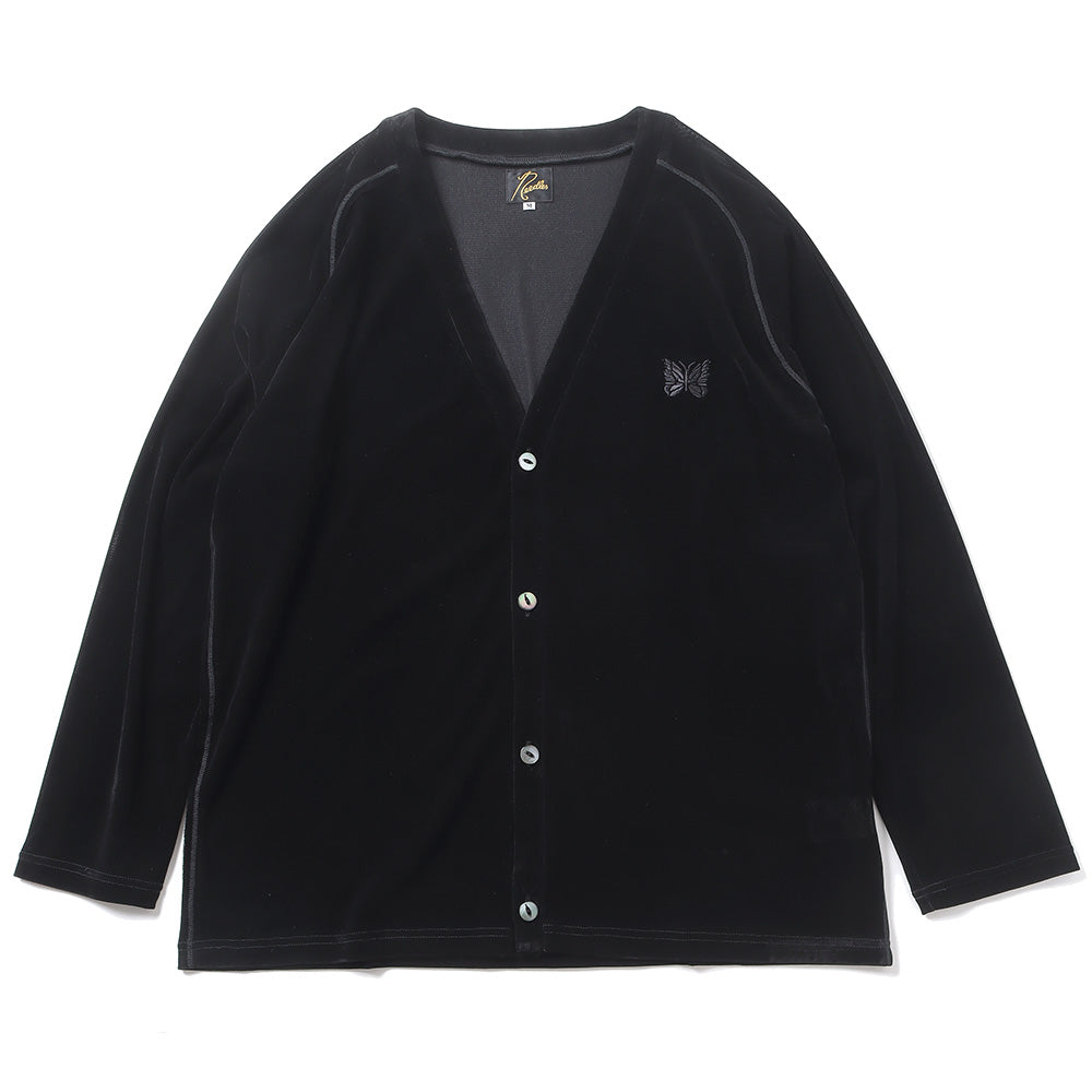 V Neck Cardigan - Nylon Mesh / Flocky Printed