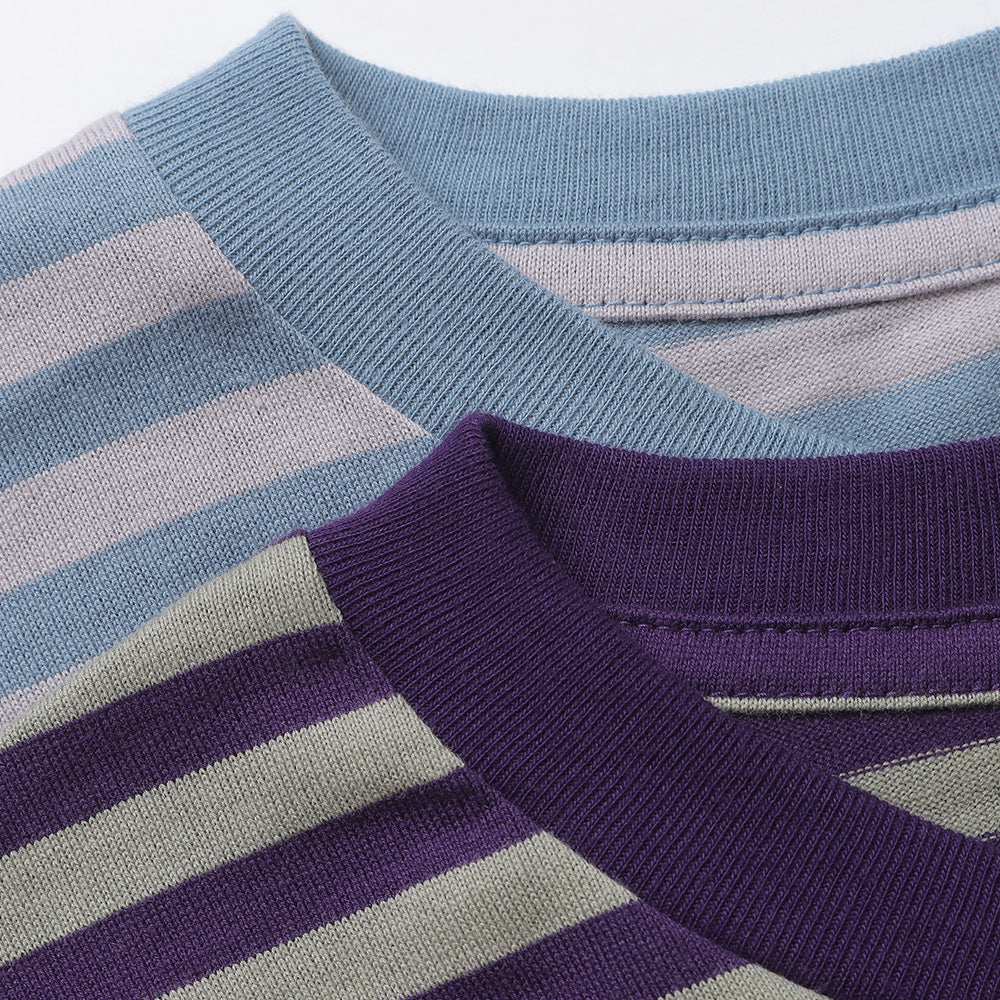 L/S Crew Neck Tee - Cotton Stripe Jersey