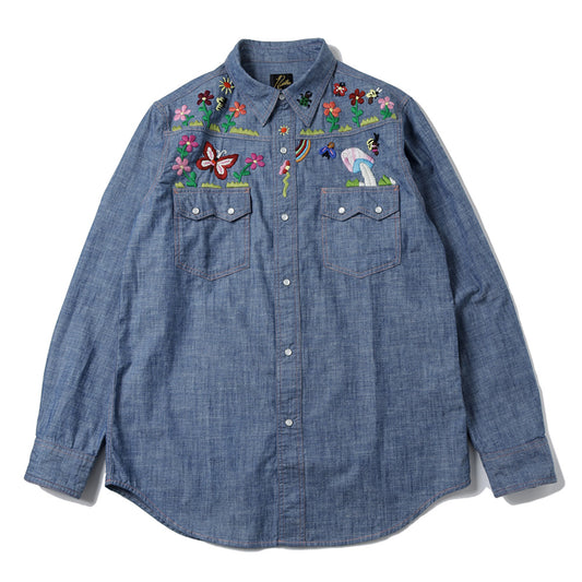 Western Shirt - Cotton Chambray / India Emb.