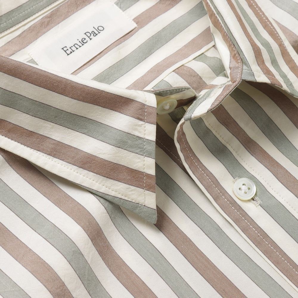 Cotton Silk Stripe Shirt