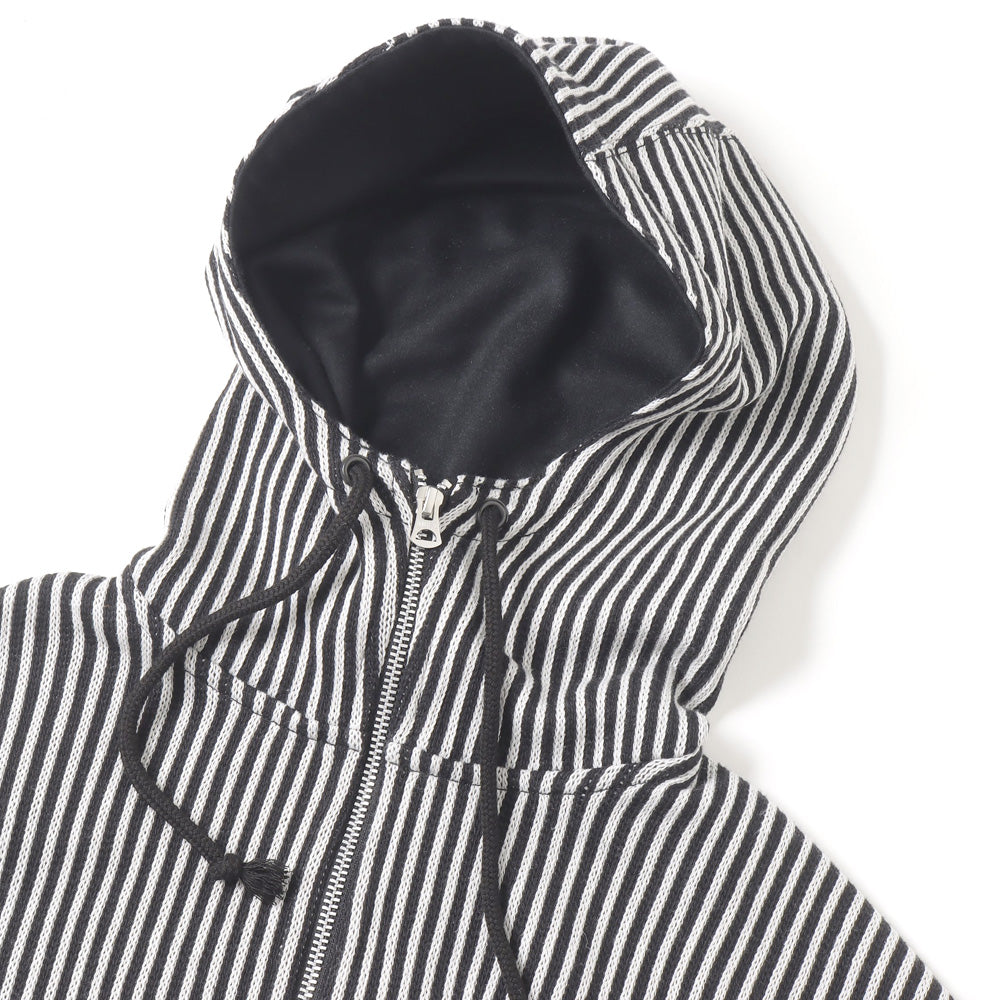 Cotton polyester jersey stripe x polyester urethane suede T008