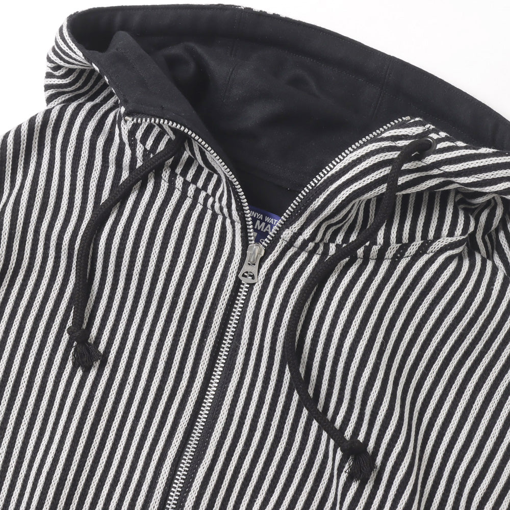 Cotton polyester jersey stripe x polyester urethane suede T008