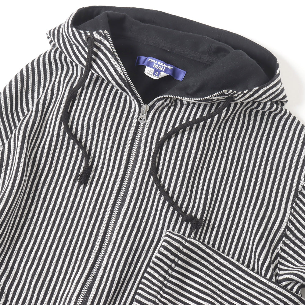 Cotton polyester jersey stripe x polyester urethane suede T008