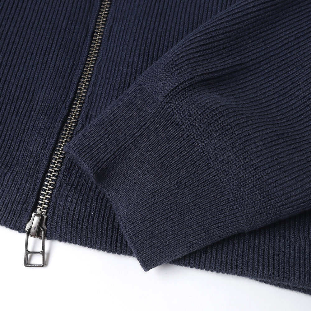 ZIP UP RIB KNIT - 12G GIZA Compact Yarn -