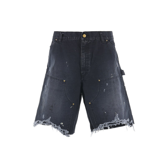 DOUBLE KNEE SHORTS / BLACK