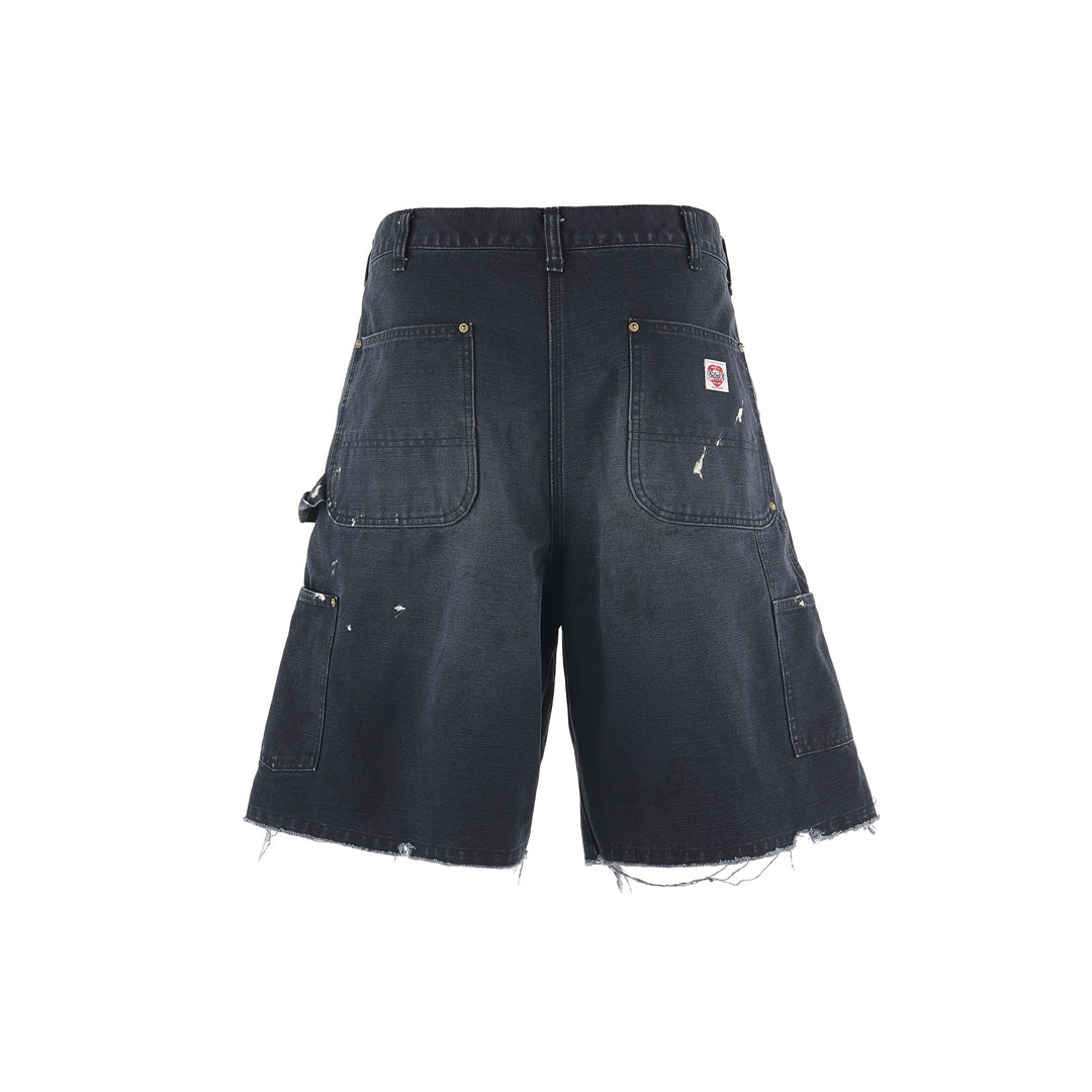 DOUBLE KNEE SHORTS / BLACK