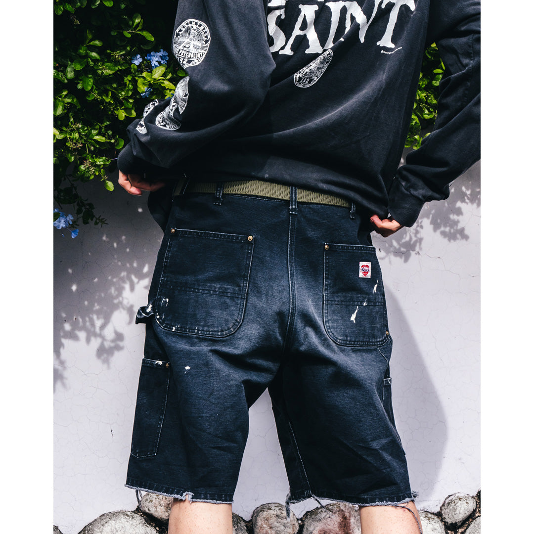 DOUBLE KNEE SHORTS / BLACK
