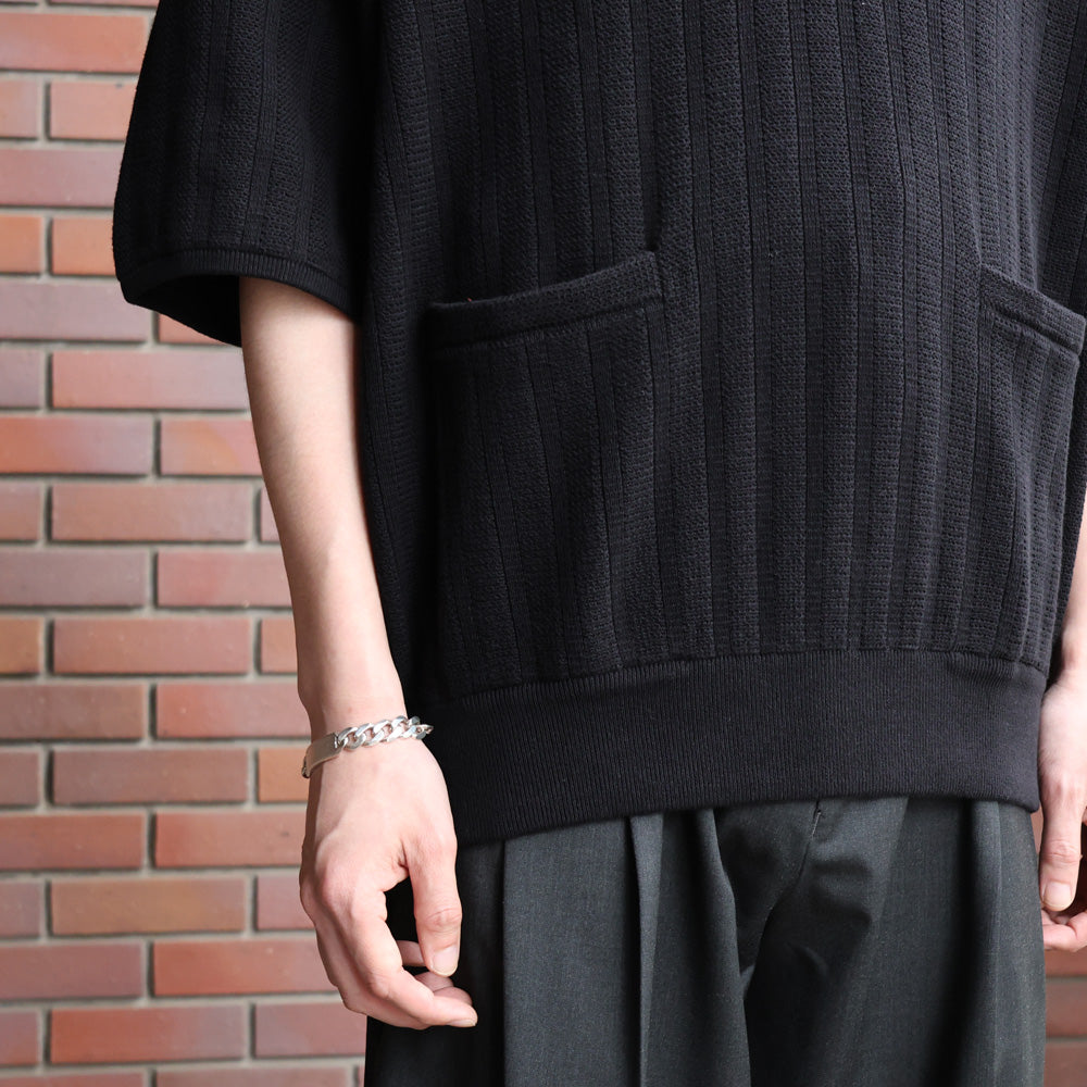 Rib Pattern Half Zip Polo