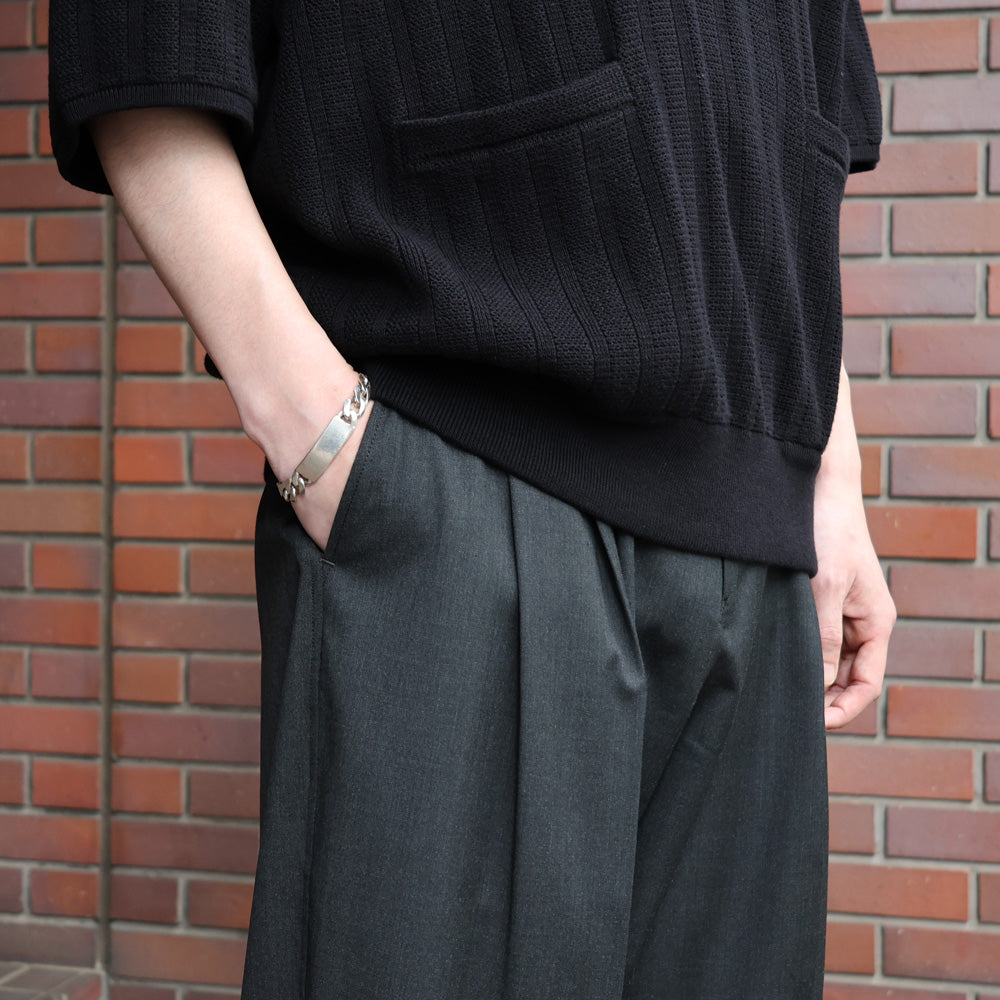 Rib Pattern Half Zip Polo