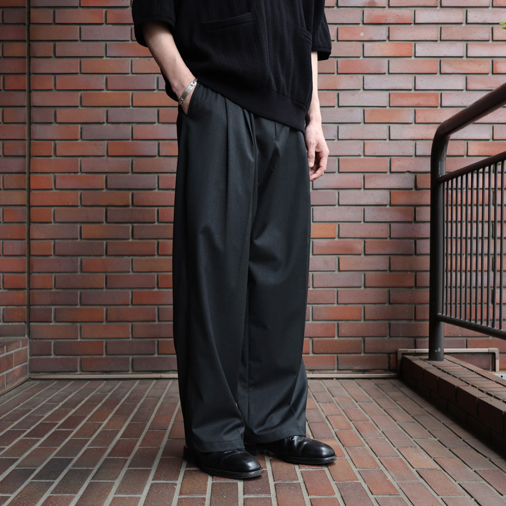 WOOL BLEND WIDE STRAIGHT TROUSERS