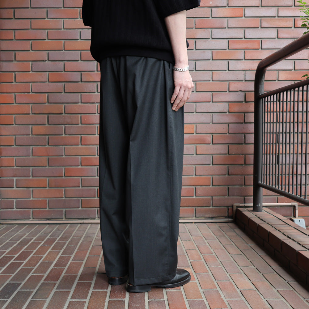 WOOL BLEND WIDE STRAIGHT TROUSERS