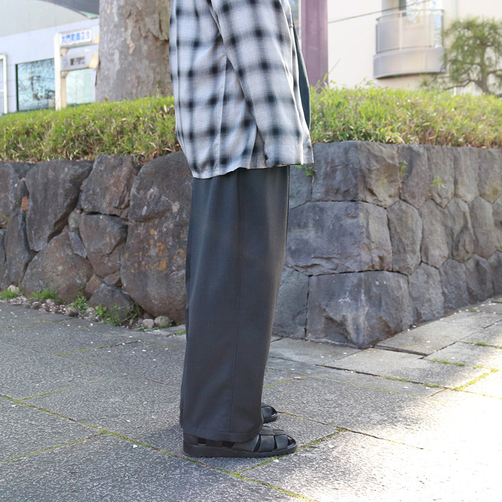 WOOL BLEND WIDE STRAIGHT TROUSERS