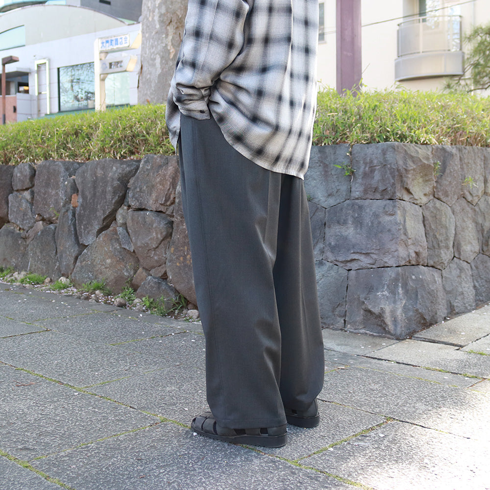 WOOL BLEND WIDE STRAIGHT TROUSERS