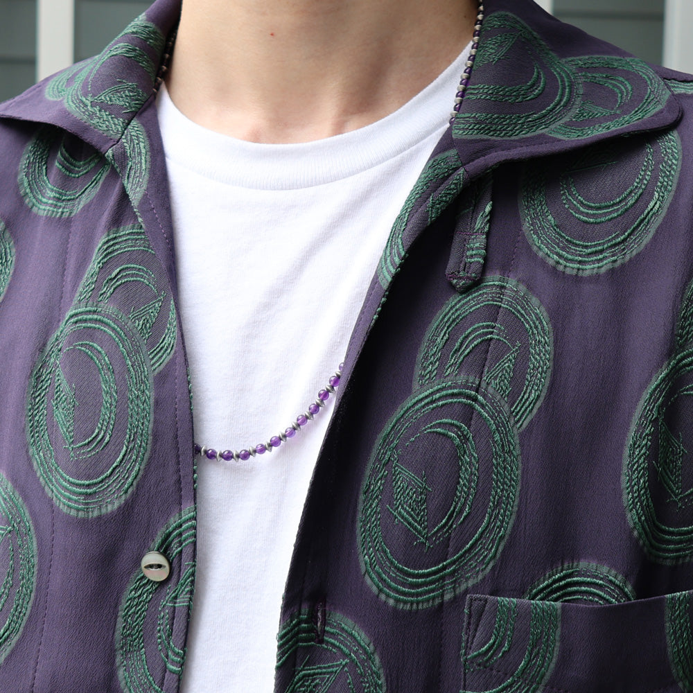 Italian Collar S/S Shirt -R/PE Ring Cut Jq
