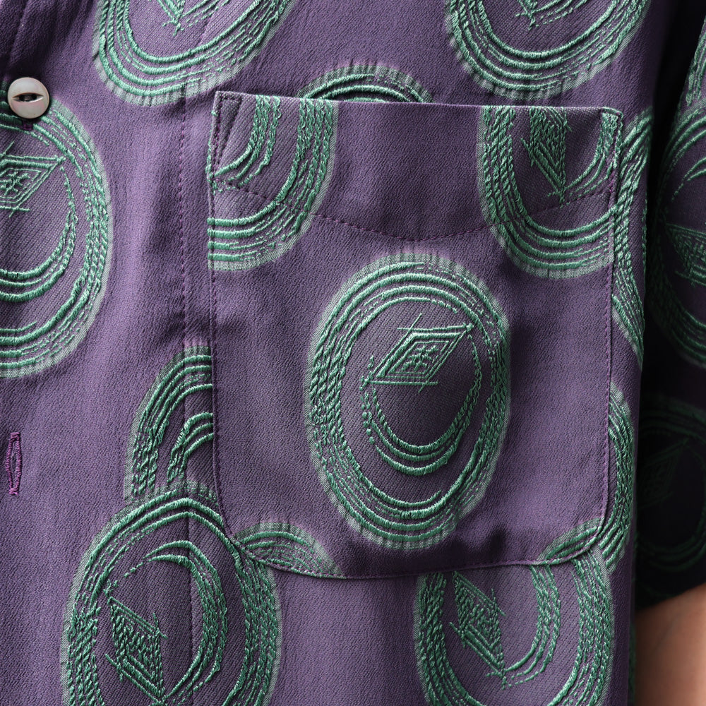 Italian Collar S/S Shirt -R/PE Ring Cut Jq
