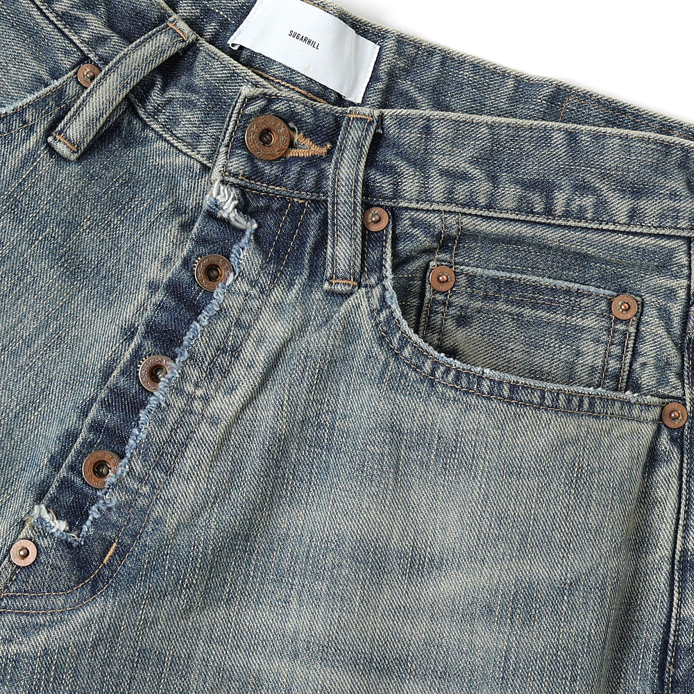 DAMAGED MODERN DENIM PANTS WIDE CUT
