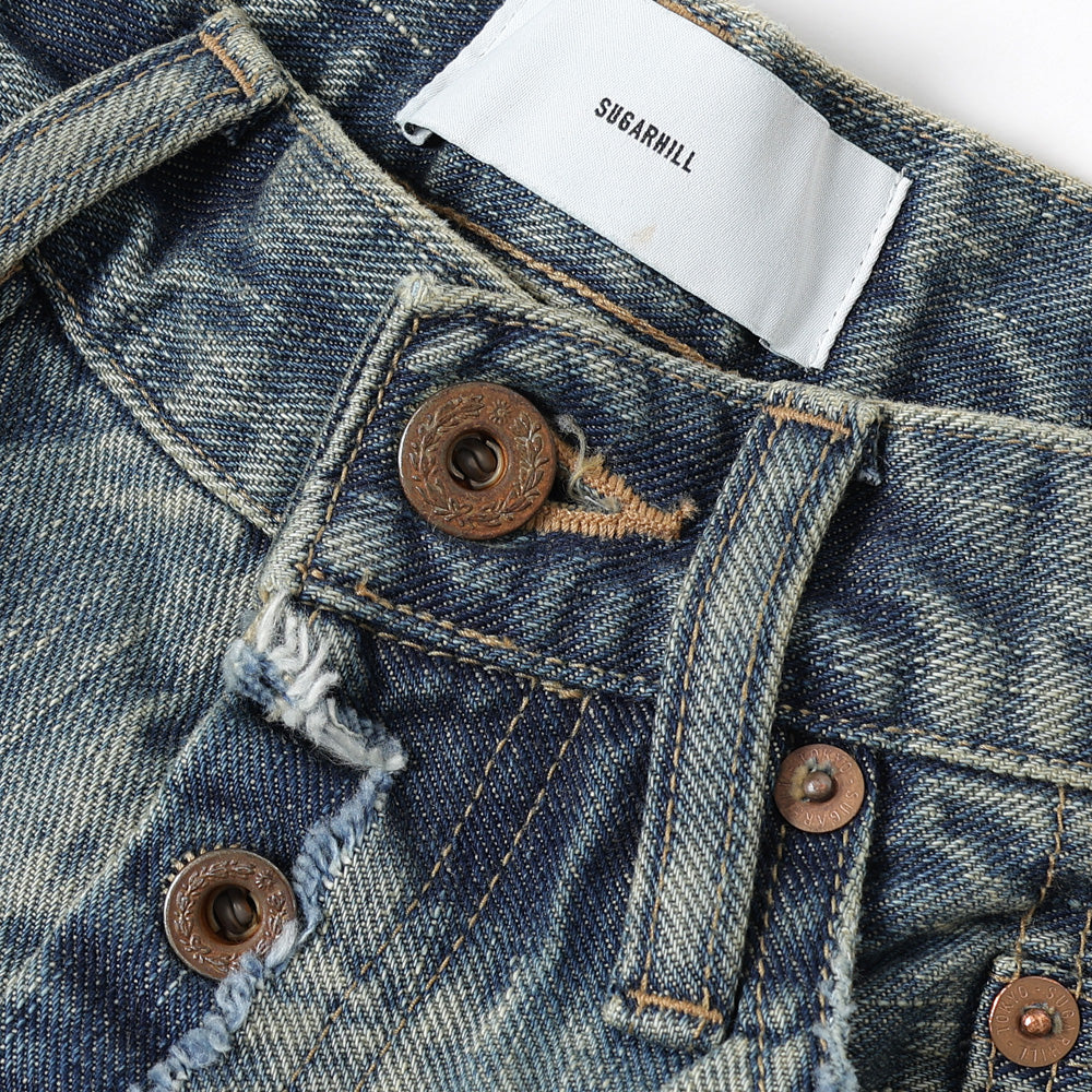 DAMAGED MODERN DENIM PANTS WIDE CUT