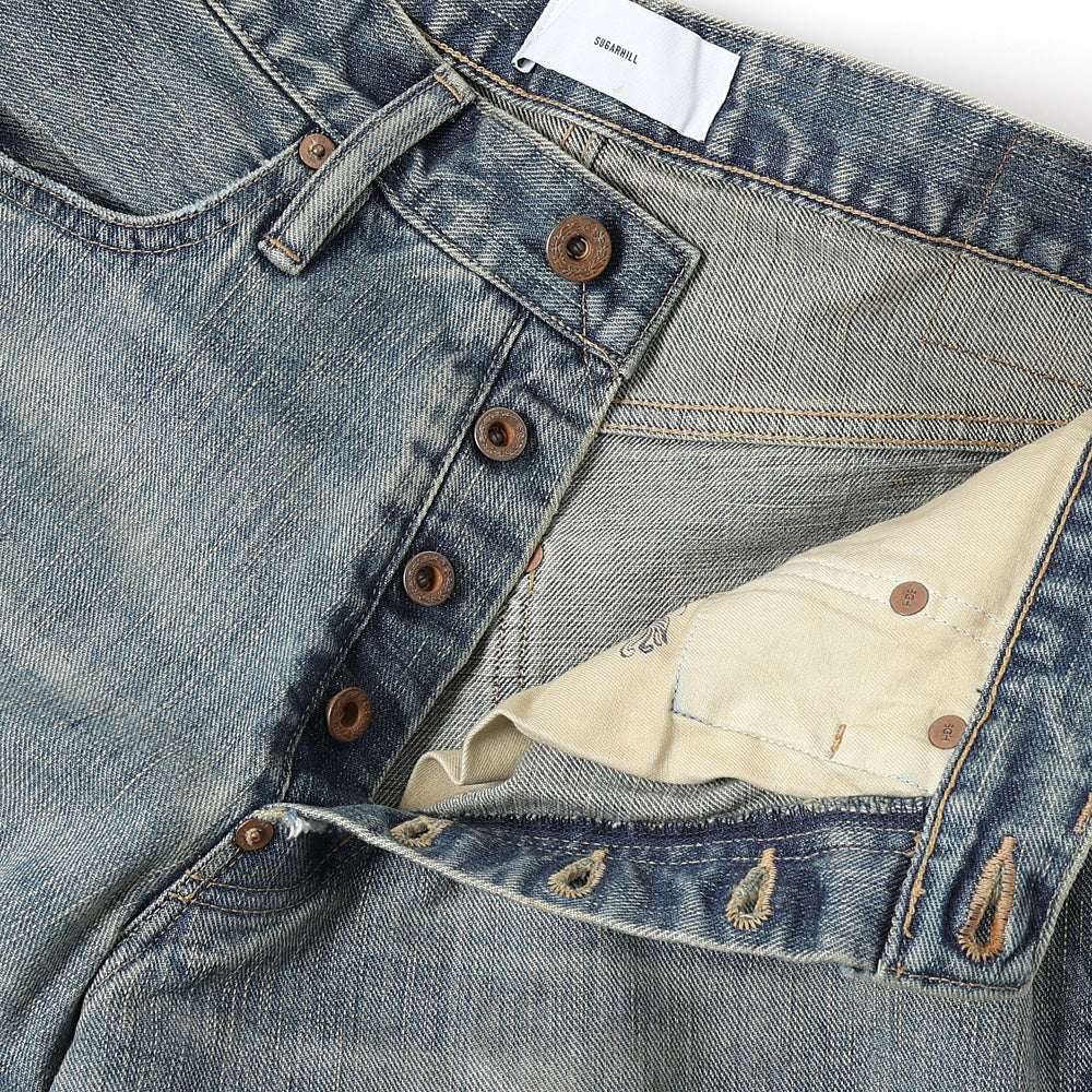 DAMAGED MODERN DENIM PANTS WIDE CUT