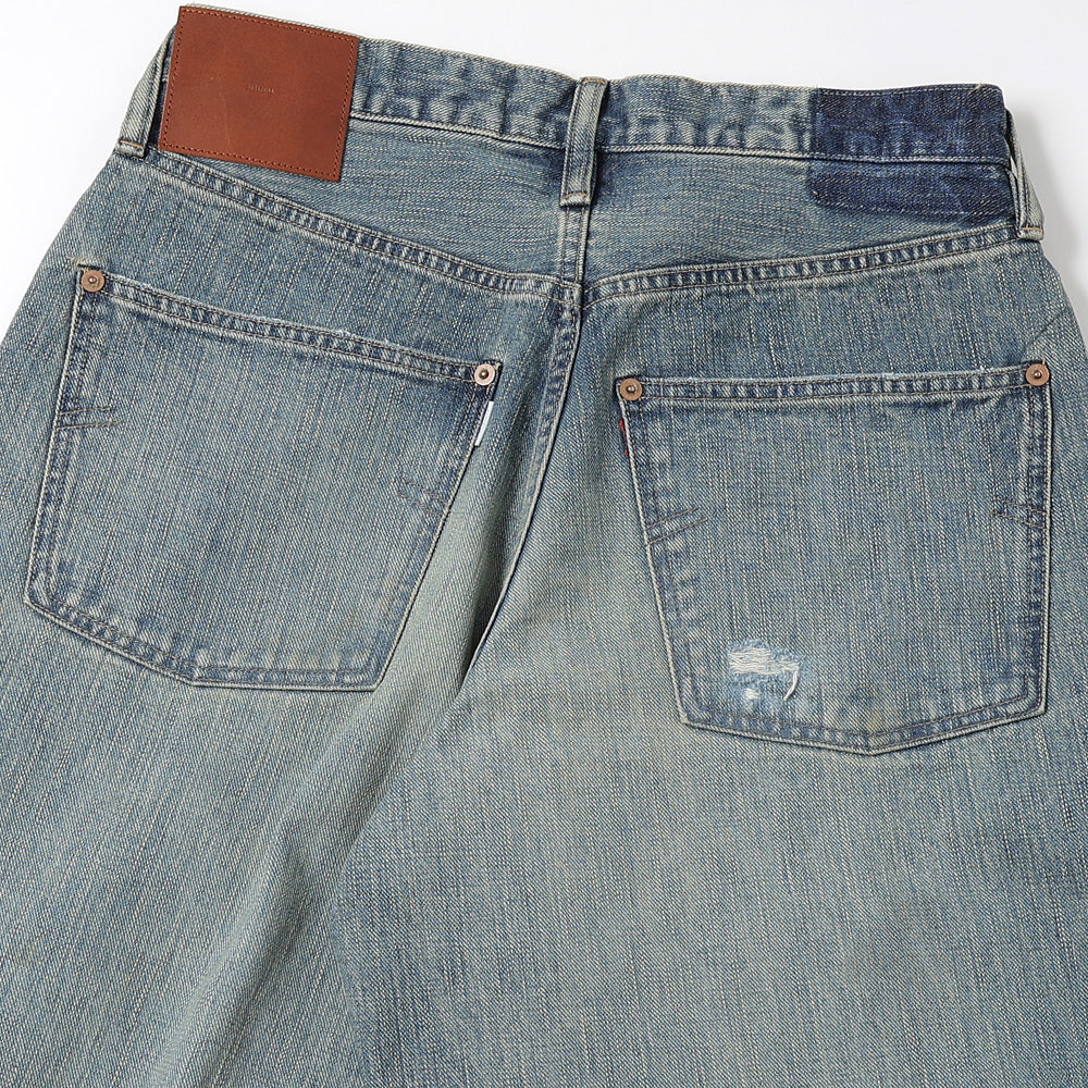 DAMAGED MODERN DENIM PANTS WIDE CUT