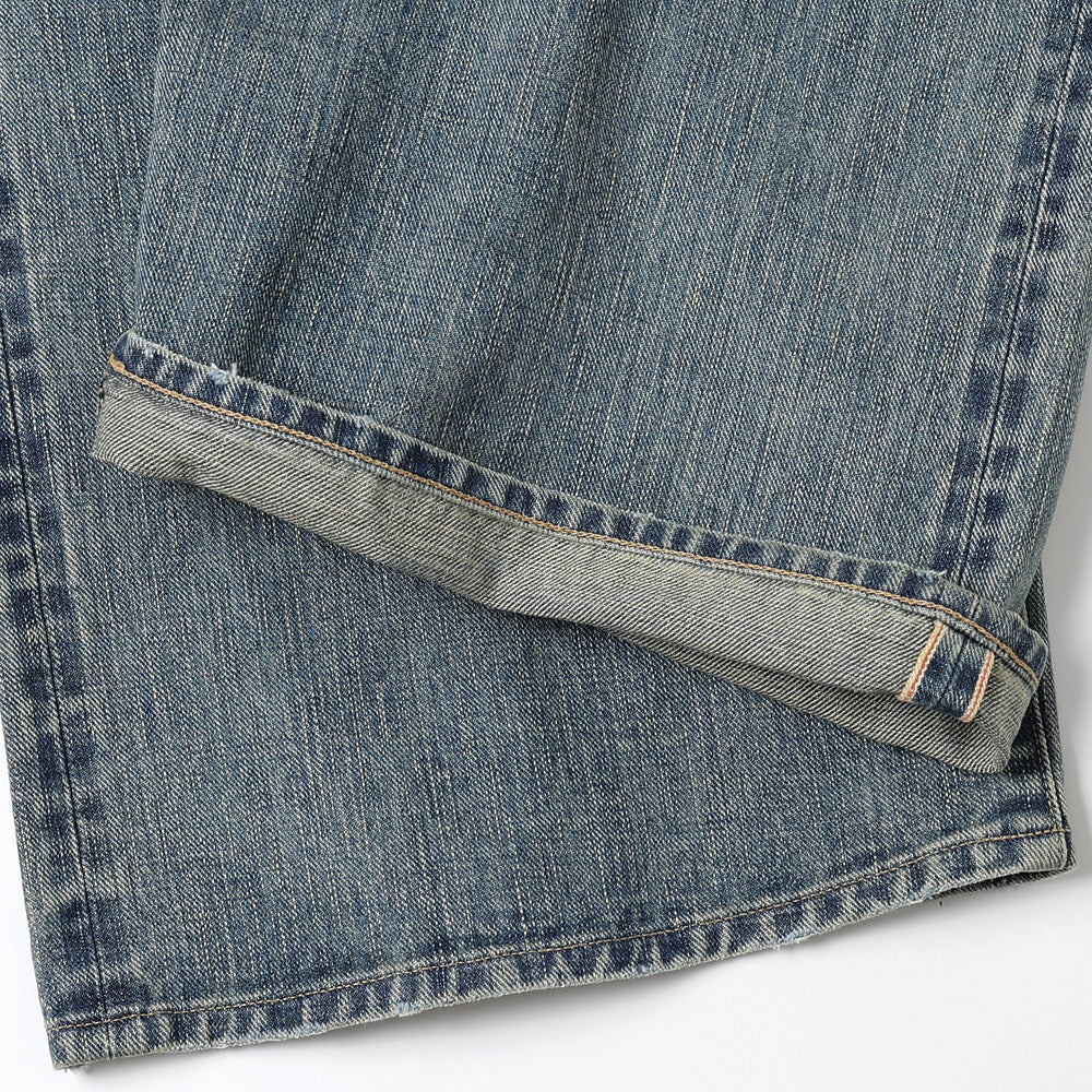 DAMAGED MODERN DENIM PANTS WIDE CUT