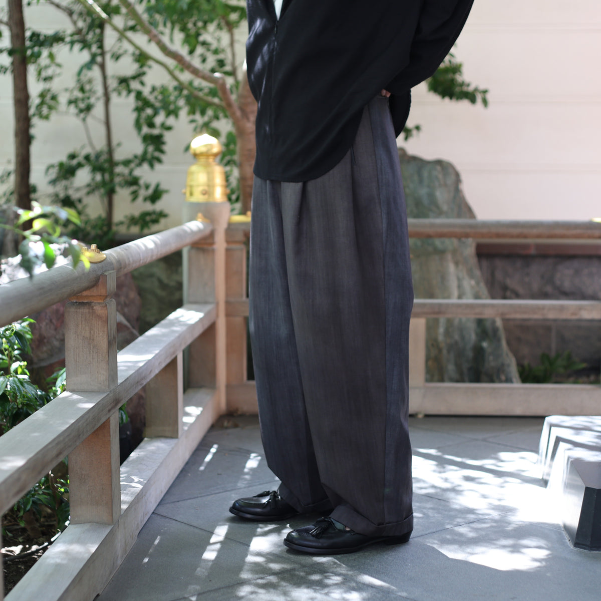 TWO TUCK TROUSERS - Bishu Japan Flow dyeing FAB -