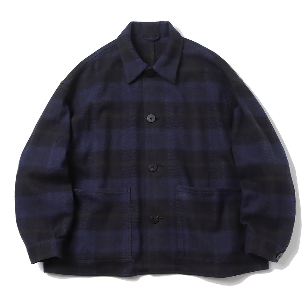 URU(ウル)】COTTON NEL CHECK - COVERALL JACKET 23FCNC01 (23FCNC01 ...