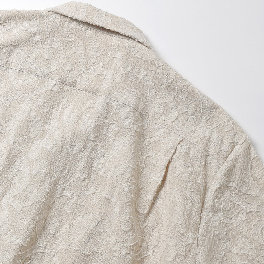 PAISLEY JACQUARD OPEN COLLAR SHIRT