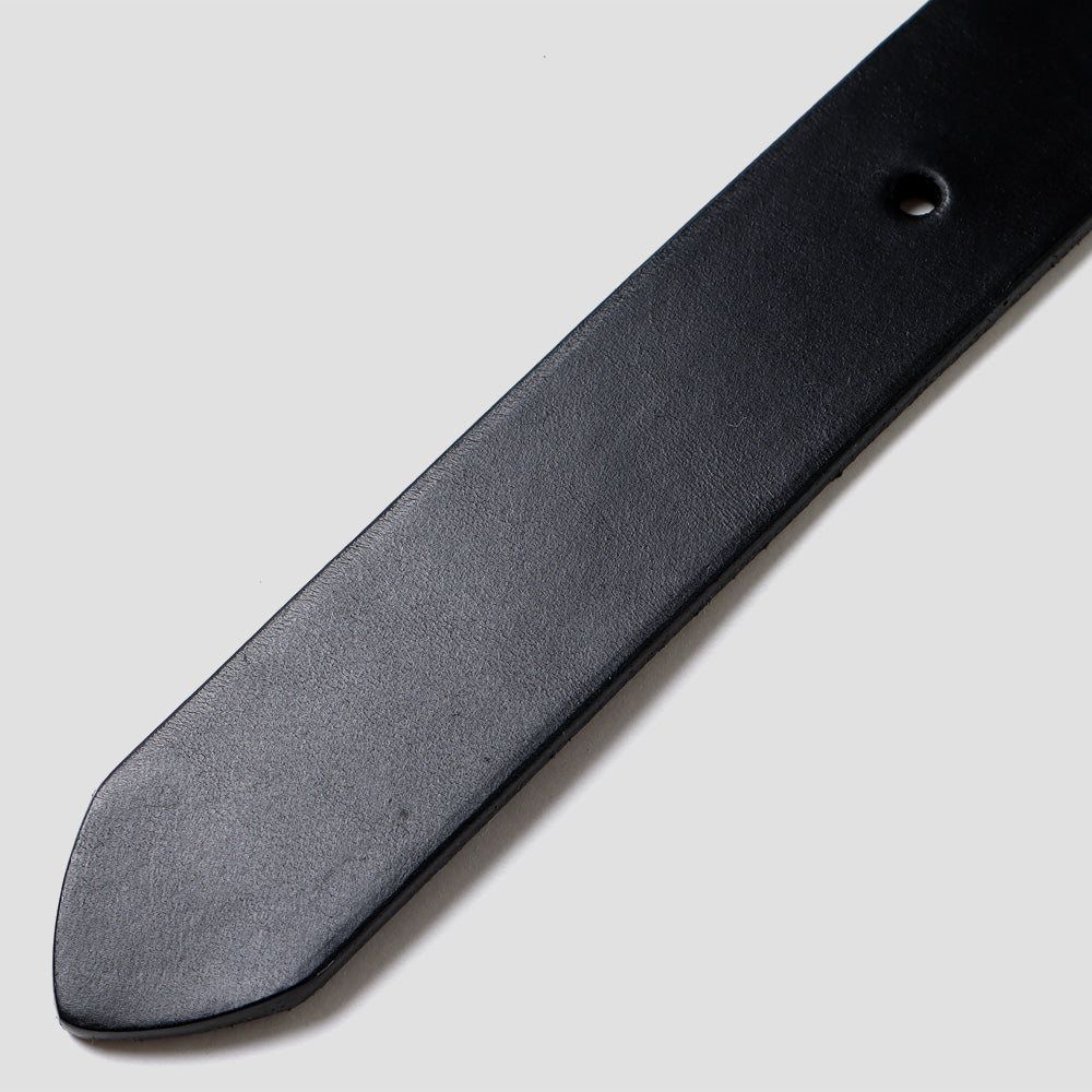 Square Narrow Buckle -Black Leather-