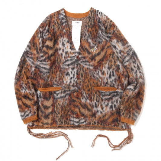 MIX ANIMAL JACQUARD BRUSHED CARDIGAN