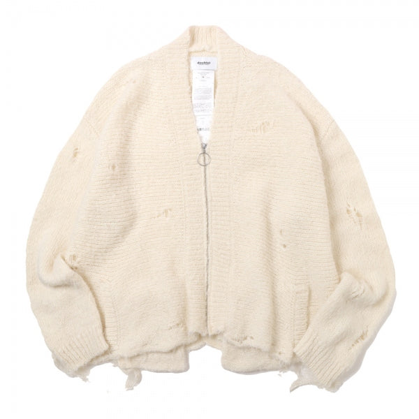 ZIP UP FUR YARN CARDIGAN