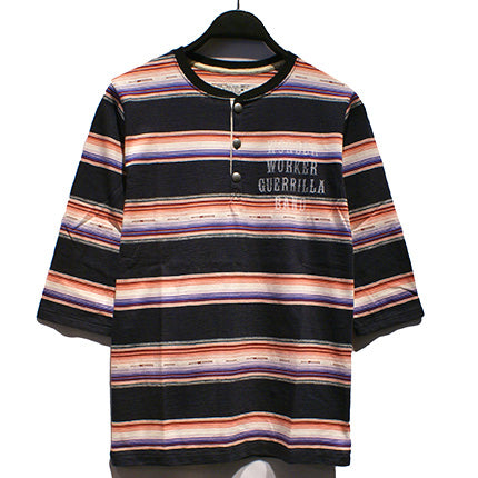 NATIVE BORDER 3/4 HENRY NECK TEE