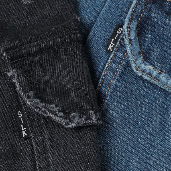 DAMAGED SILK DENIM JACKET