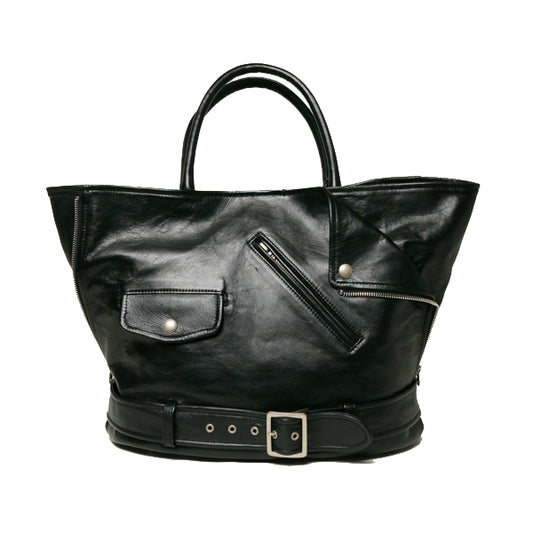 shrink leather big tote bag