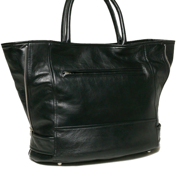 shrink leather big tote bag