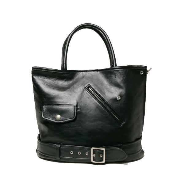 shrink leather big tote bag