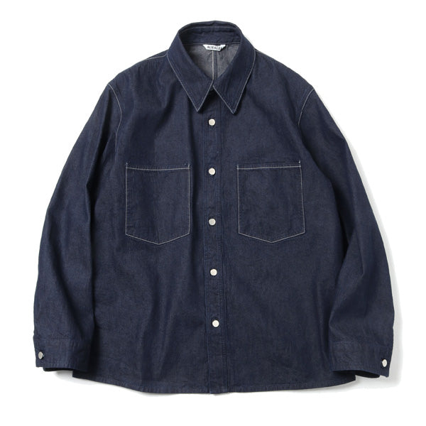 色はindigoですAuralee HARD TWIST LIGHT DENIM SHIRTS 3